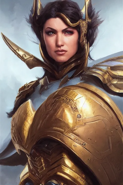 Image similar to amazon valkyrie athena, d & d, fantasy, portrait, highly detailed, headshot, digital painting, trending on artstation, concept art, sharp focus, illustration, art by artgerm and greg rutkowski and magali villeneuve