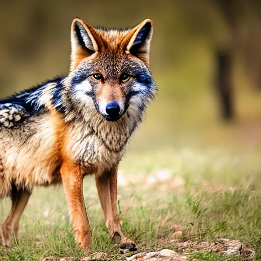 Prompt: professional photograph of a tawny eurasian wolf, high quality, hd, 8 k, 4 k, magnificent, award - winning, nature, nature photography, awe - inspiring, highly detailed, amazing