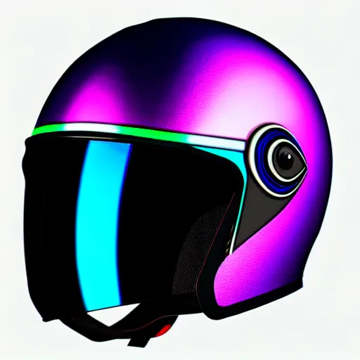 Image similar to Vaporwave motor helmet, photorealistic, 4K, as coherent as Dall-E 2