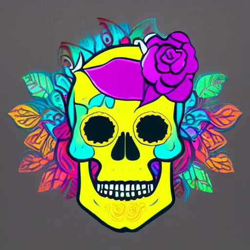 Image similar to fancy colourful skull