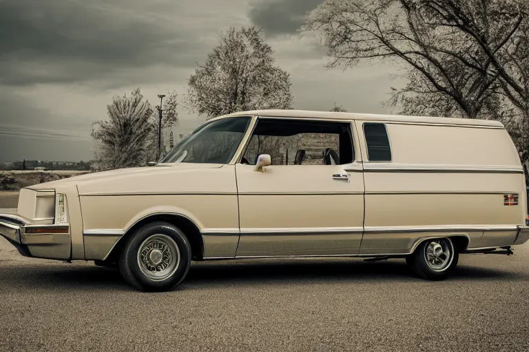 Prompt: 1975 passenger van Pontiac ((Firebird)), XF IQ4, 150MP, 50mm, F1.4, ISO 200, 1/160s, natural light, Adobe Photoshop, Adobe Lightroom, photolab, Affinity Photo, PhotoDirector 365