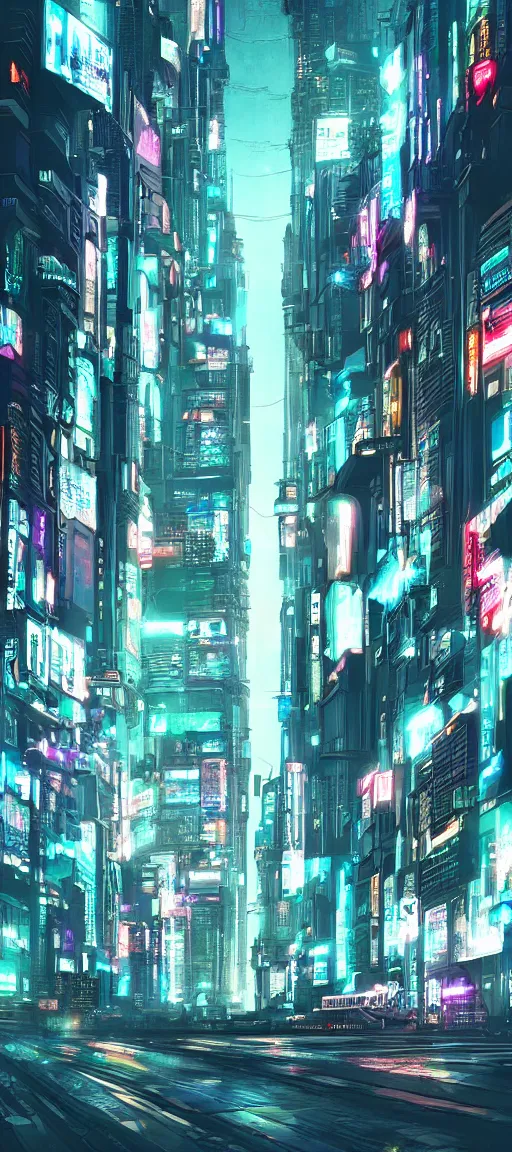 Prompt: beautiful cyberpunk city, digital art