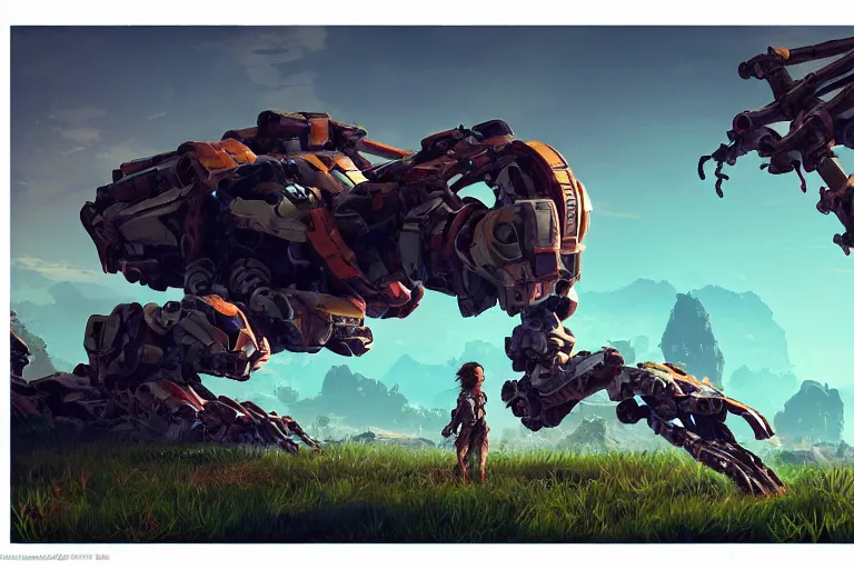 Image similar to shell - walker machine mecanical creature robot of horizon forbidden west horizon zero dawn radiating a glowing aura global illumination ray tracing hdr fanart arstation by ian pesty and alena aenami artworks in 4 k