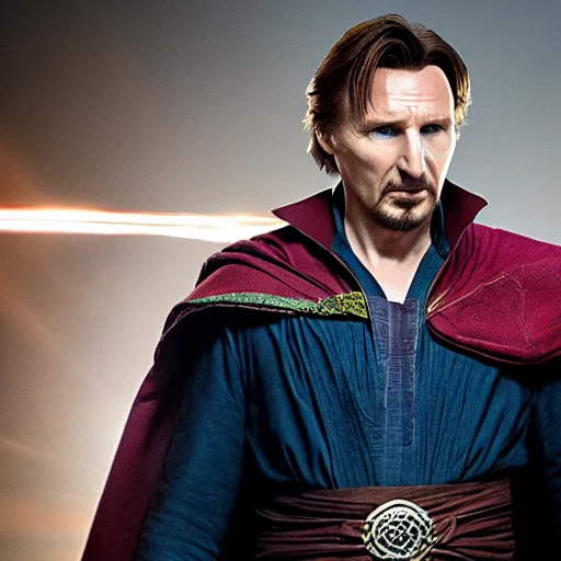 Image similar to Liam Neeson as Doctor Strange