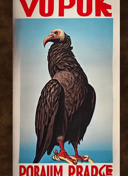 Image similar to vulture look in 1940s propaganda poster, full hd