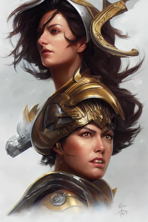 Image similar to amazon valkyrie athena, d & d, fantasy, portrait, highly detailed, headshot, digital painting, trending on artstation, concept art, sharp focus, illustration, art by artgerm and greg rutkowski and magali villeneuve