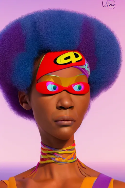 Prompt: a centered render of a groovy super cool afro disco female, by dreamworks, by pixar, by viktoria gavrilenko, by leticia gillett, perfect face, 3 d, 8 k