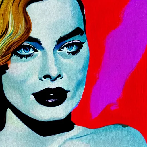 Image similar to !dream Margot robbie, Illustration, Acrylic Paint, 4k