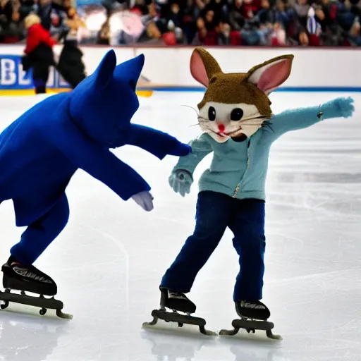 Image similar to tom & jerry ice skating