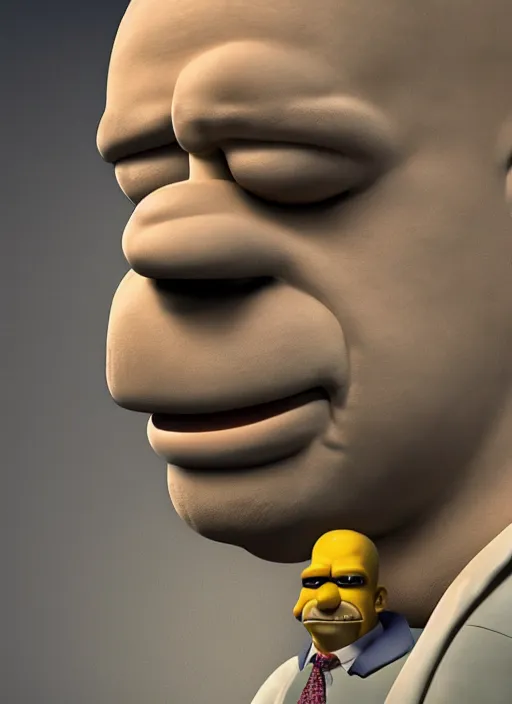 Prompt: highly detailed portrait of homer simpson made out of stone, digital art, unreal engine
