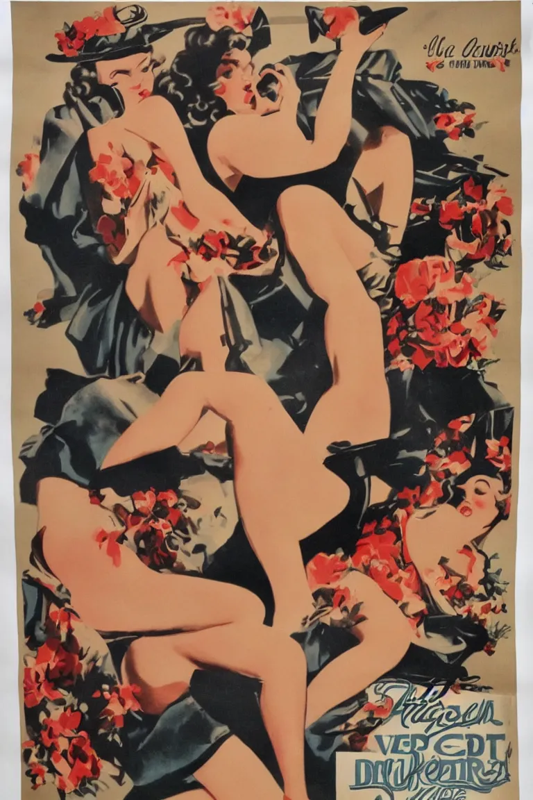 Image similar to 1 9 4 0 s vintage pinup girl posters