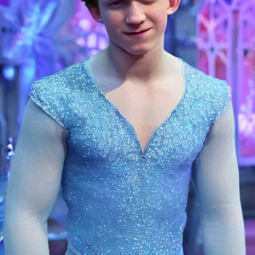 Image similar to tom holland as elsa from frozen