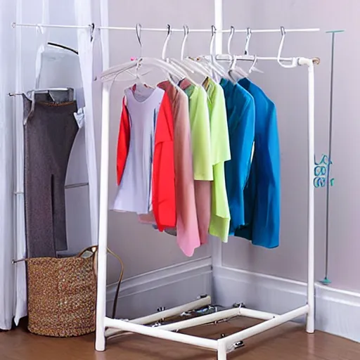 Image similar to Laundry Pole Clothes Drying Rack Coat Hanger, Ceiling Tension Rod Storage Organizer for Indoor