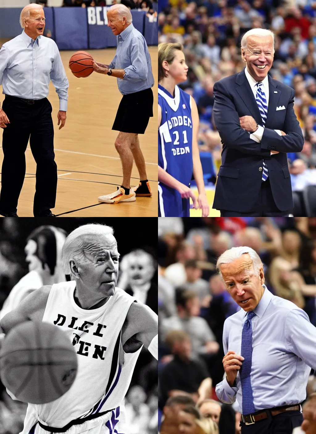 Prompt: joe biden playing basketball