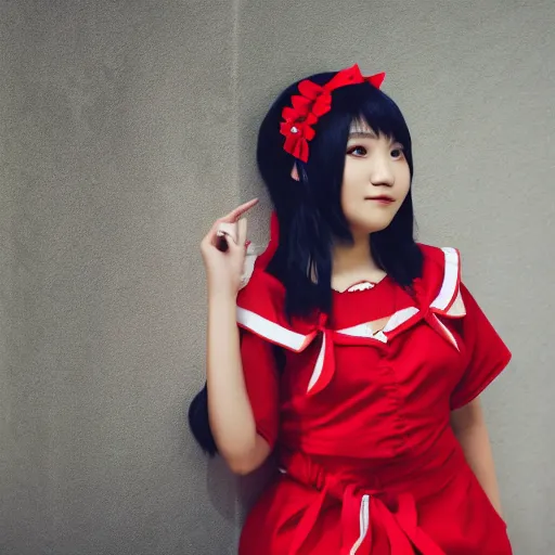 Prompt: reimu hakurei iq 4, 1 5 0 mp, 5 0 mm, f 1. 4, iso 2 0 0, 1 / 1 6 0 s, natural light, adobe photoshop, adobe lightroom, photolab, affinity photo, photodirector 3 6 5