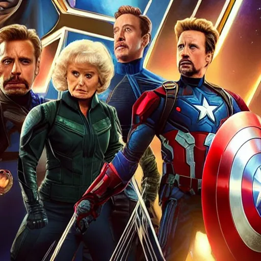 Image similar to Avengers Endgame (2019) played by the the Golden Girls