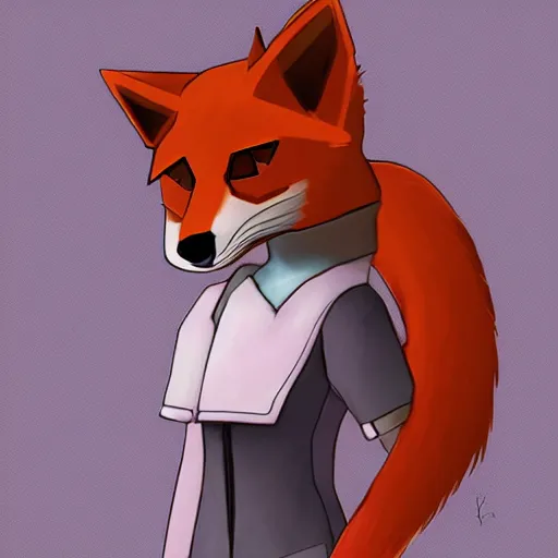 Image similar to an anthropomorphic fox, fursona!!! by kawacy, trending on artstation, full body
