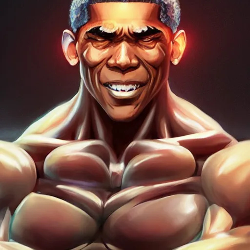 Image similar to anime portrait of obama as a muscular anime boy by stanley artgerm lau, wlop, rossdraws, james jean, andrei riabovitchev, marc simonetti, and sakimichan, trending on artstation