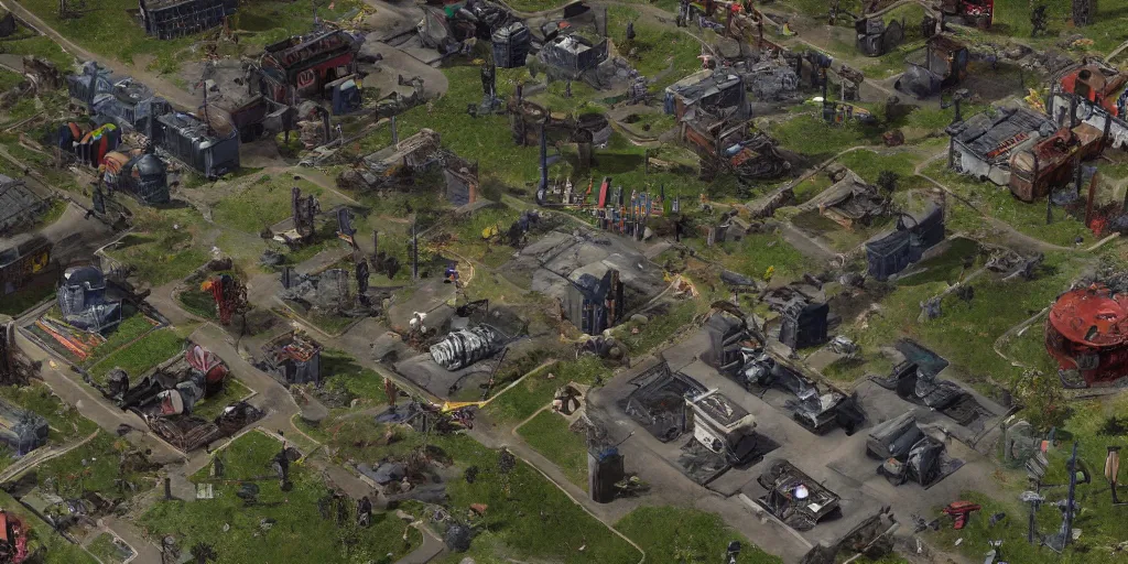 Image similar to zoomed out rts game map based on deadspace meets farcry 5. lush environment, realism, unreal engine 5, edge of tomorrow technology