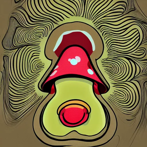 trippy cartoon mushrooms