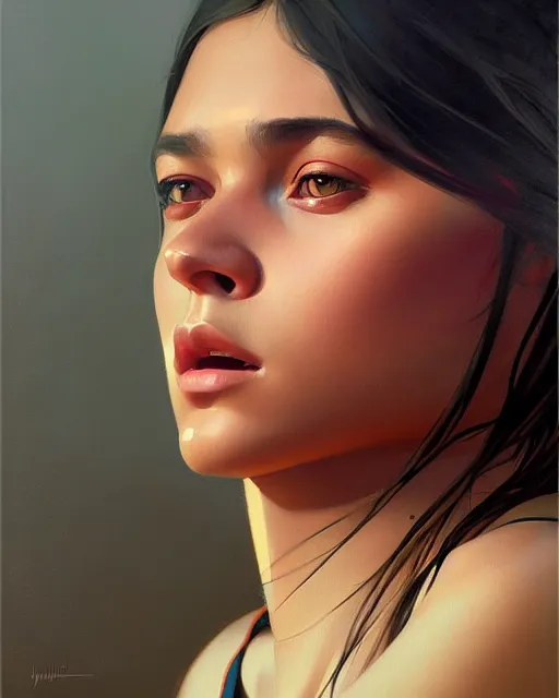 Prompt: stylized portrait of an artistic pose, composition, young indigenous girl, realistic shaded, fine details, realistic shaded lighting poster by ilya kuvshinov, magali villeneuve, artgerm, jeremy lipkin and michael garmash and rob rey