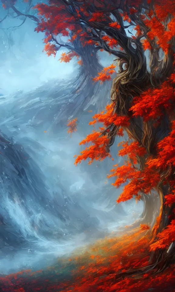 Image similar to beautiful autumn spirit, digital art, concept art, fantasy art, highly detailed, hd wallpaper, artstation, deviantart, behance