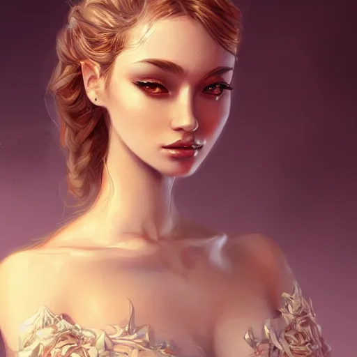 Prompt: prim beautiful maiden, intricate, elegant, highly detailed, digital painting, artstation, concept art, smooth, sharp focus, illustration, art by cutesexyrobutts