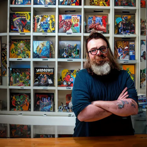 Image similar to portrait of comic book artist Shane Davis