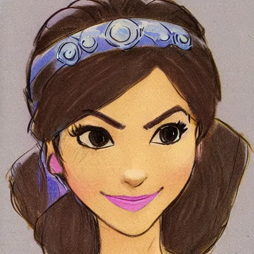 Image similar to milt kahl sketch of victoria justice as princess padme from star wars episode 3