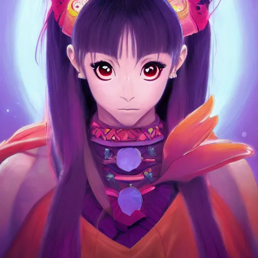 Prompt: anime portrait of Ariana Grande as a shaman yedi using dark force to eliminate trump as an anime antagonist by Stanley Artgerm Lau, WLOP, Rossdraws, James Jean, Andrei Riabovitchev, Marc Simonetti, and Sakimichan, trending on artstation