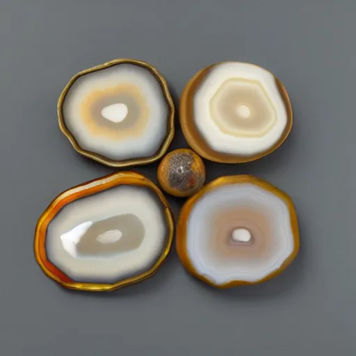 Prompt: a studio portrait of banded agates with the letter in the banding white background