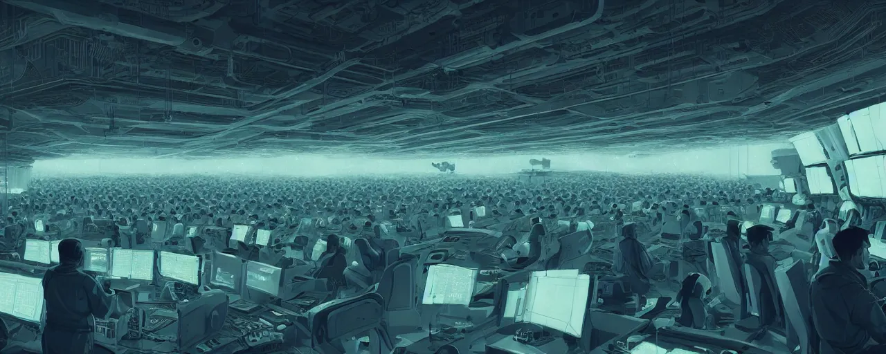 Image similar to duotone concept illustration 3 / 4 of emperor penguins in modern supercomputer control room. cinematic scene. volumetric lighting. golden ratio accidental renaissance. by sachin teng and sergey kolesov and ruan jia and heng z. graffiti art, scifi, fantasy, hyper detailed. octane render. concept art. trending on artstation