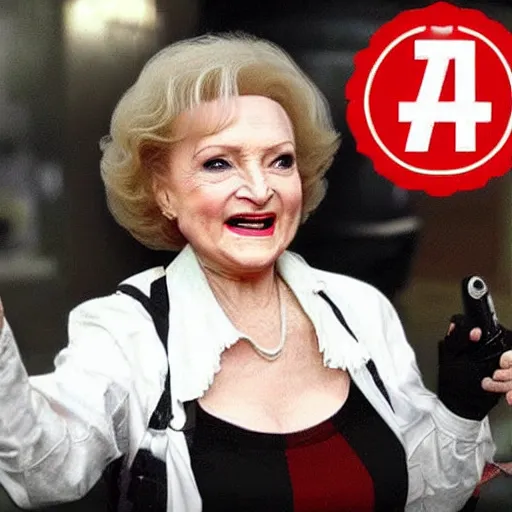 Image similar to betty white in resident evil game