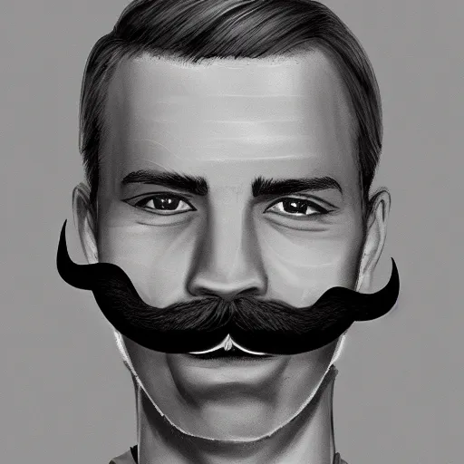 Image similar to the most vile mustache, trending on art station