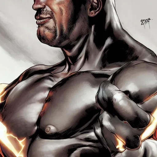 Image similar to chonky bald ethan van sciver, riding on a sad dark horse, full view, beautiful artwork by artgerm and rutkowski, breathtaking, beautifully lit, dramatic, full view