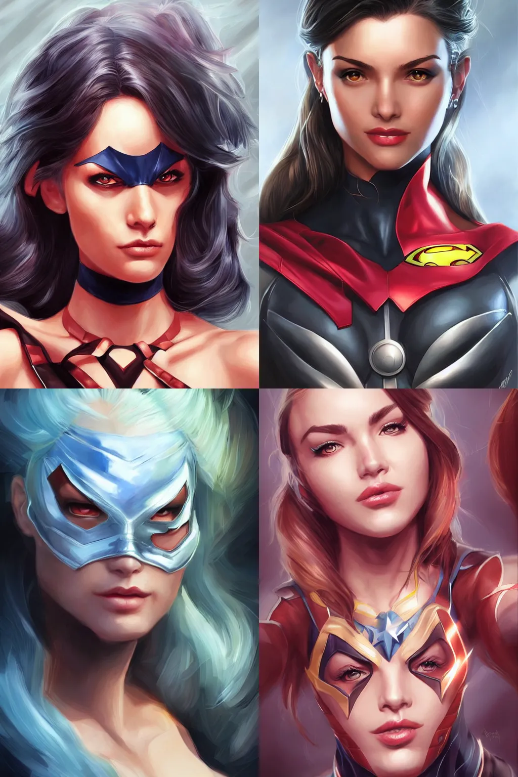 Prompt: a superhero portrait, painting by Artgerm from Artstation