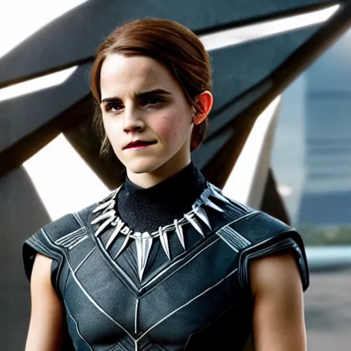 Image similar to Emma Watson as Black Panther