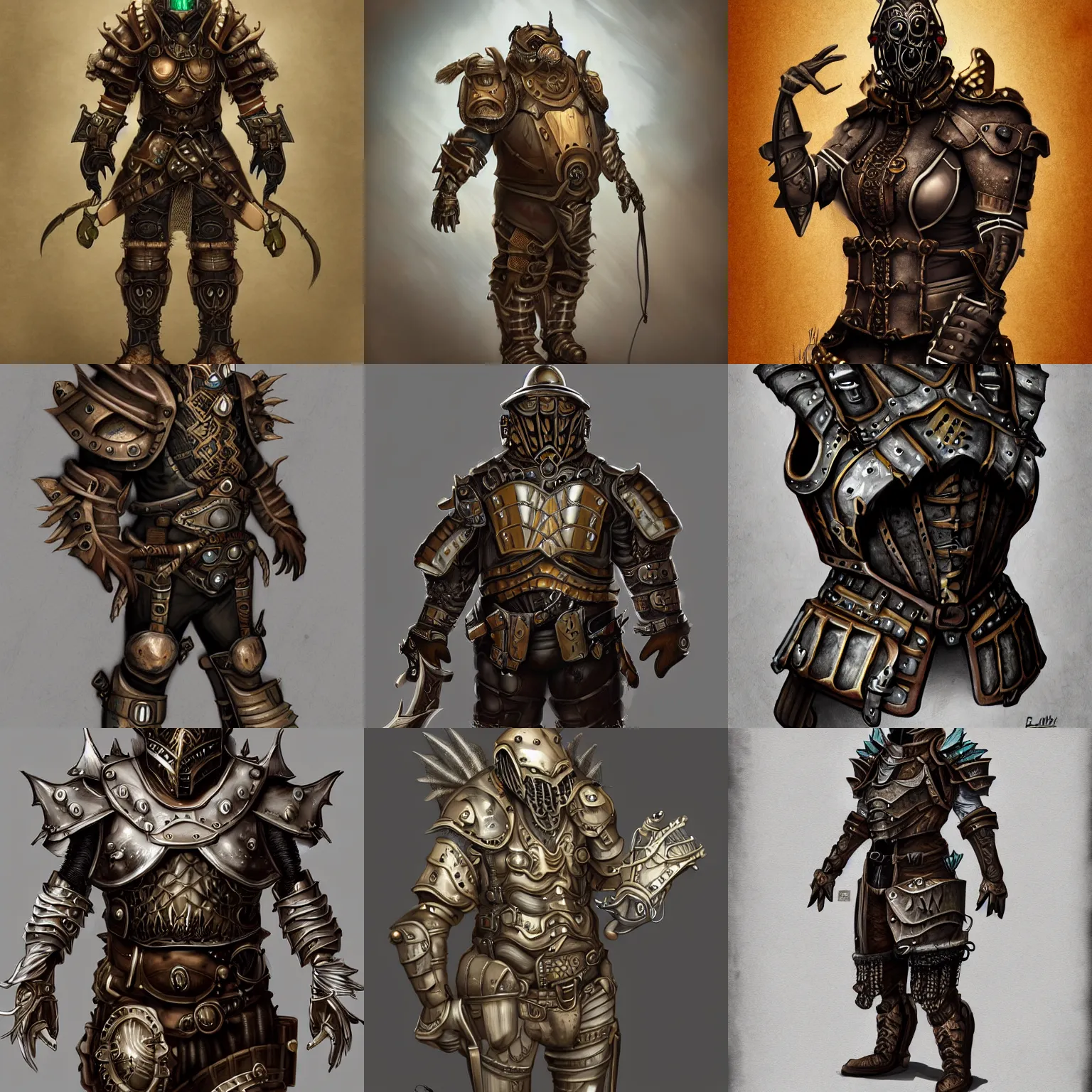 Prompt: fat dragon human steampunk bone full plate armor, digital painting, highly detailed, fantasy, trending on artstation