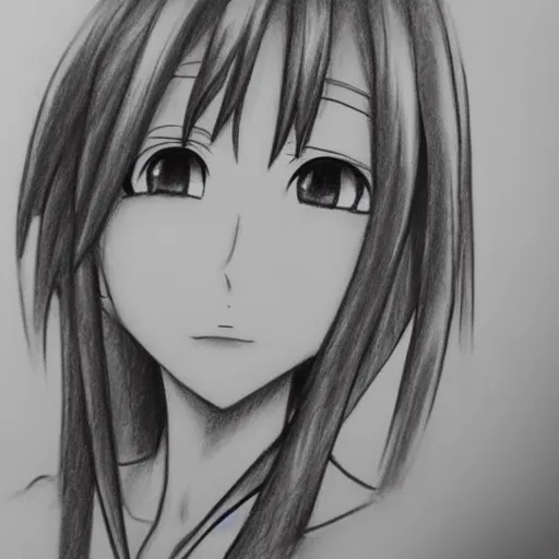 Made this pencil drawing of an anime girl #art #pencil, Stable Diffusion