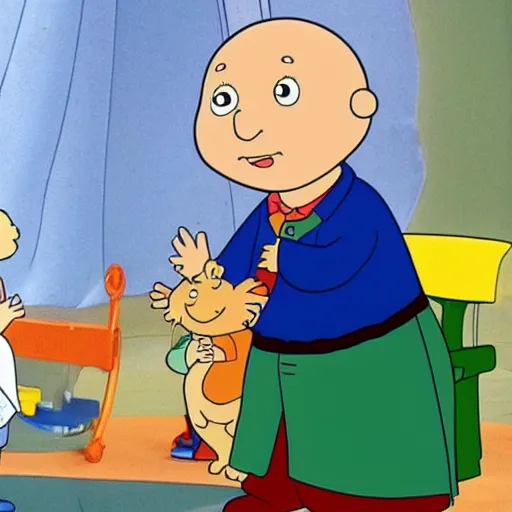 Prompt: Einstein in a Caillou episode