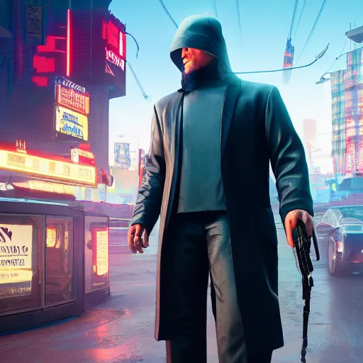 Image similar to cybernetic Amish man. Cyberpunk 2077. CP2077. 3840 x 2160