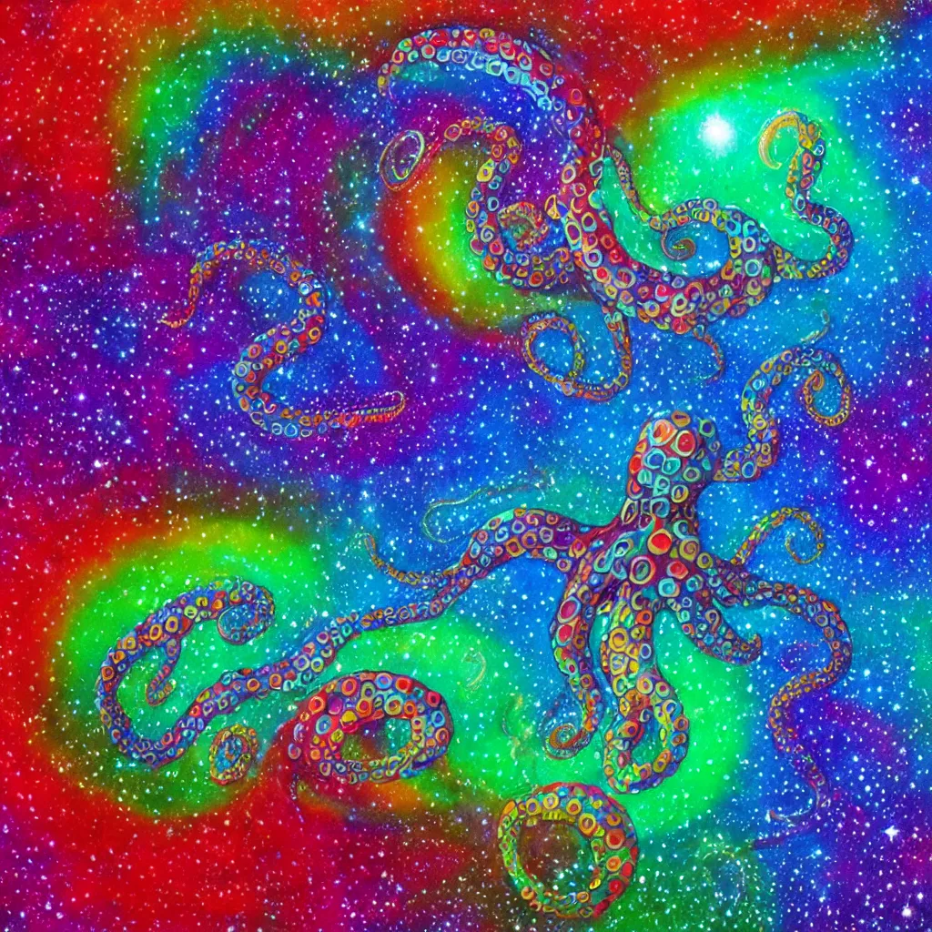 Image similar to rainbow cosmic octopus