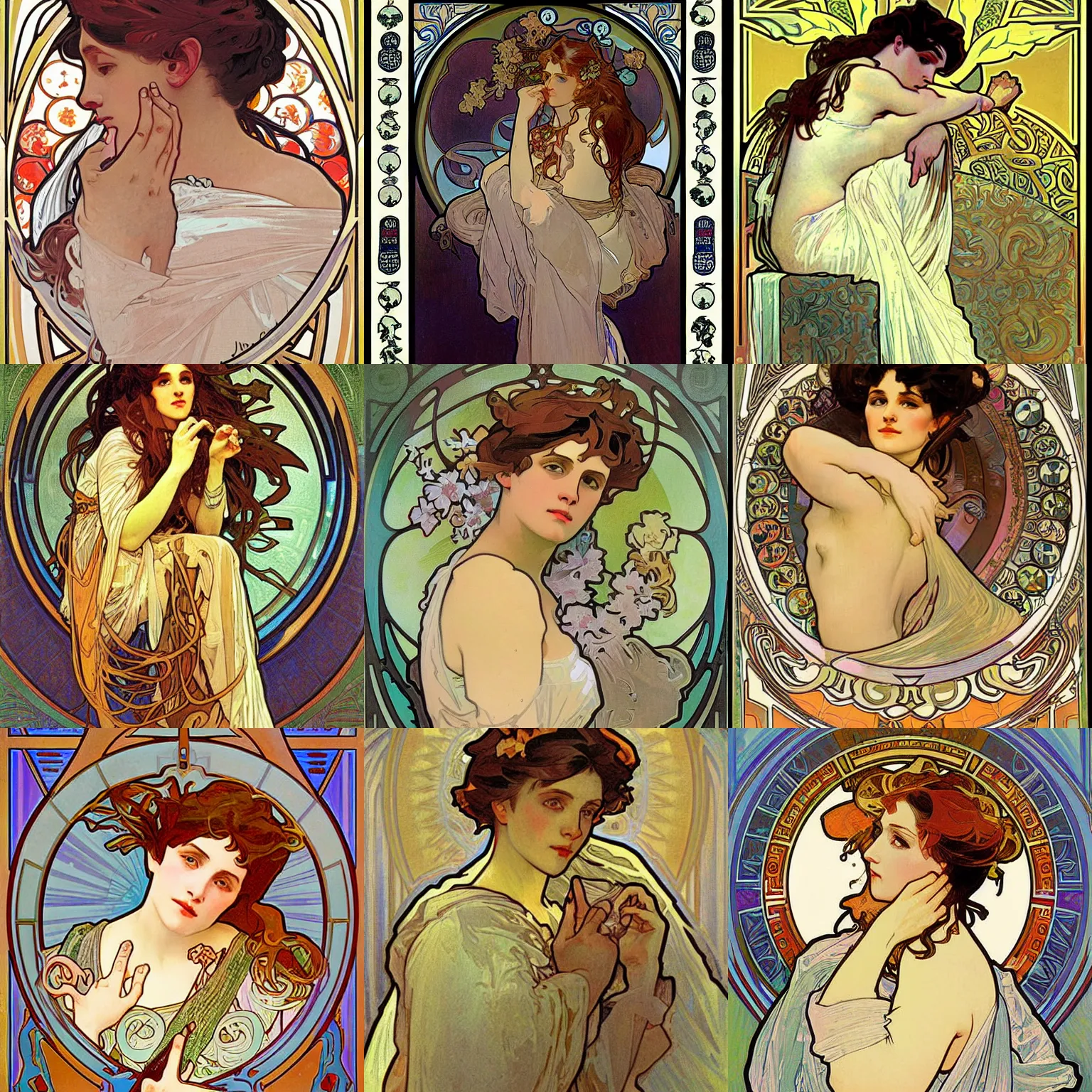 Prompt: digital painting by alphonse mucha