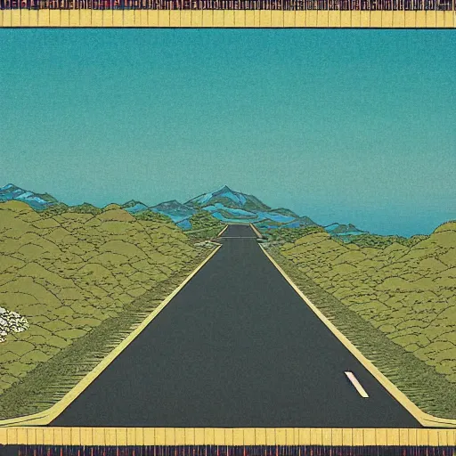 Prompt: The road to nowhere, by Hasui Kawase