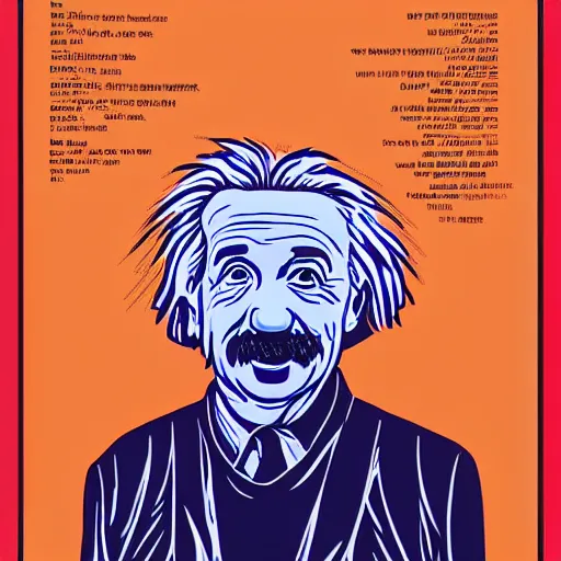 Image similar to portrait of albert einstein in front of a space - time diagram, by laurie greasley