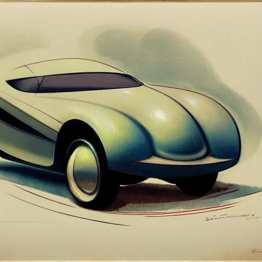 Image similar to (((((1950s futuristic show car . muted colors.))))) by Jean-Baptiste Monge !!!!!!!!!!!!!!!!!!!!!!!!!!!