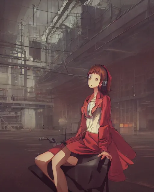 Image similar to Digital communist anime art by WLOP and Mobius, Karl Marx, serious expression, empty warehouse background, highly detailed, spotlight