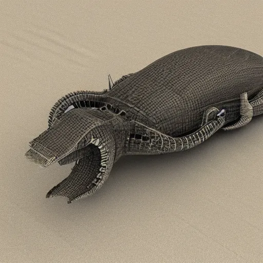 Image similar to a robot similar to the lochness monster in the ocean, octane render, 3D