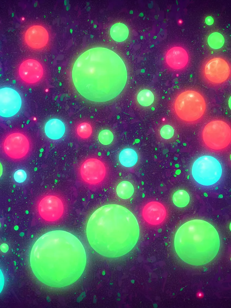 Image similar to neon translucent orbs disney concept artists, blunt borders, rule of thirds