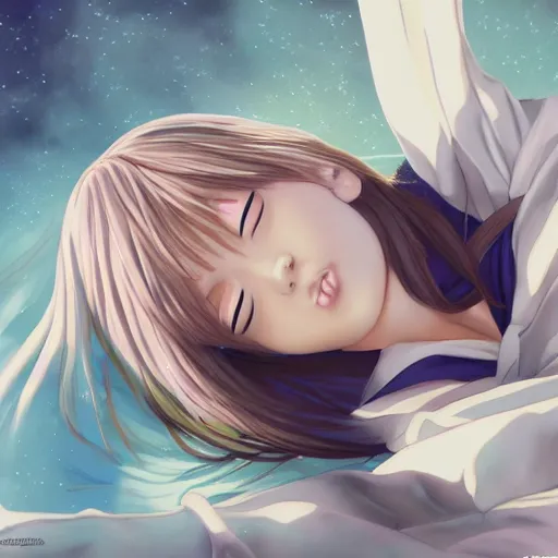 Prompt: Ayanami Rei is sleeping,anime,artstation,very detailed